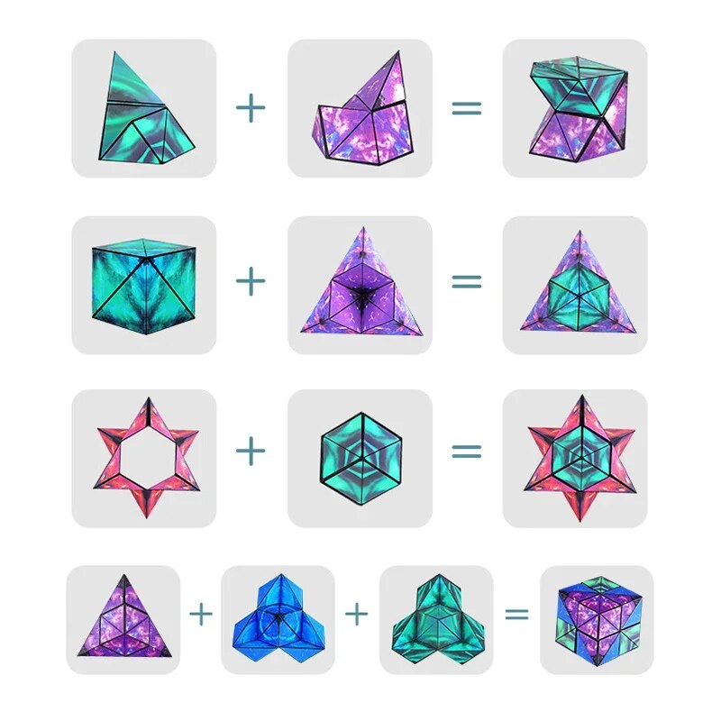 Montessori Magnetic Magic Shapeshifting Cube - Sensory Kids