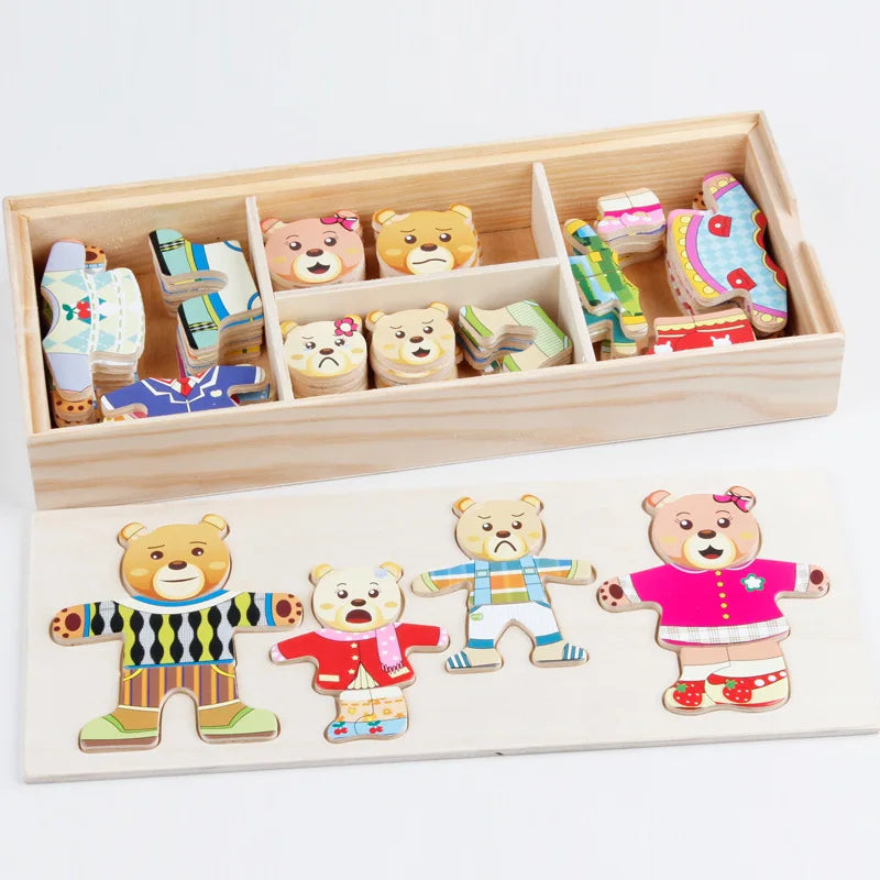 Wooden Animal Jigsaw Puzzle Toys For Children - Sensory Kids