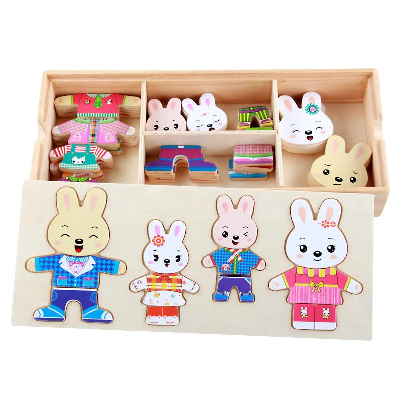 Wooden Animal Jigsaw Puzzle Toys For Children - Sensory Kids