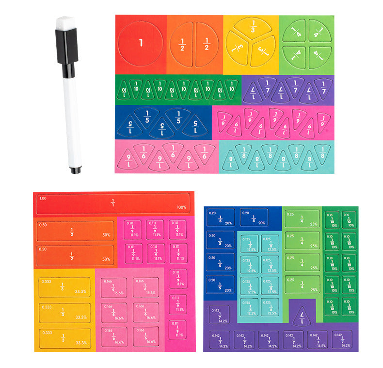 Montessori Magnetic Book Fraction Puzzle for Children - Sensory Kids