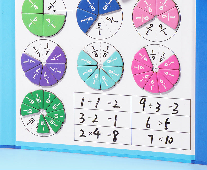 Montessori Magnetic Book Fraction Puzzle for Children - Sensory Kids