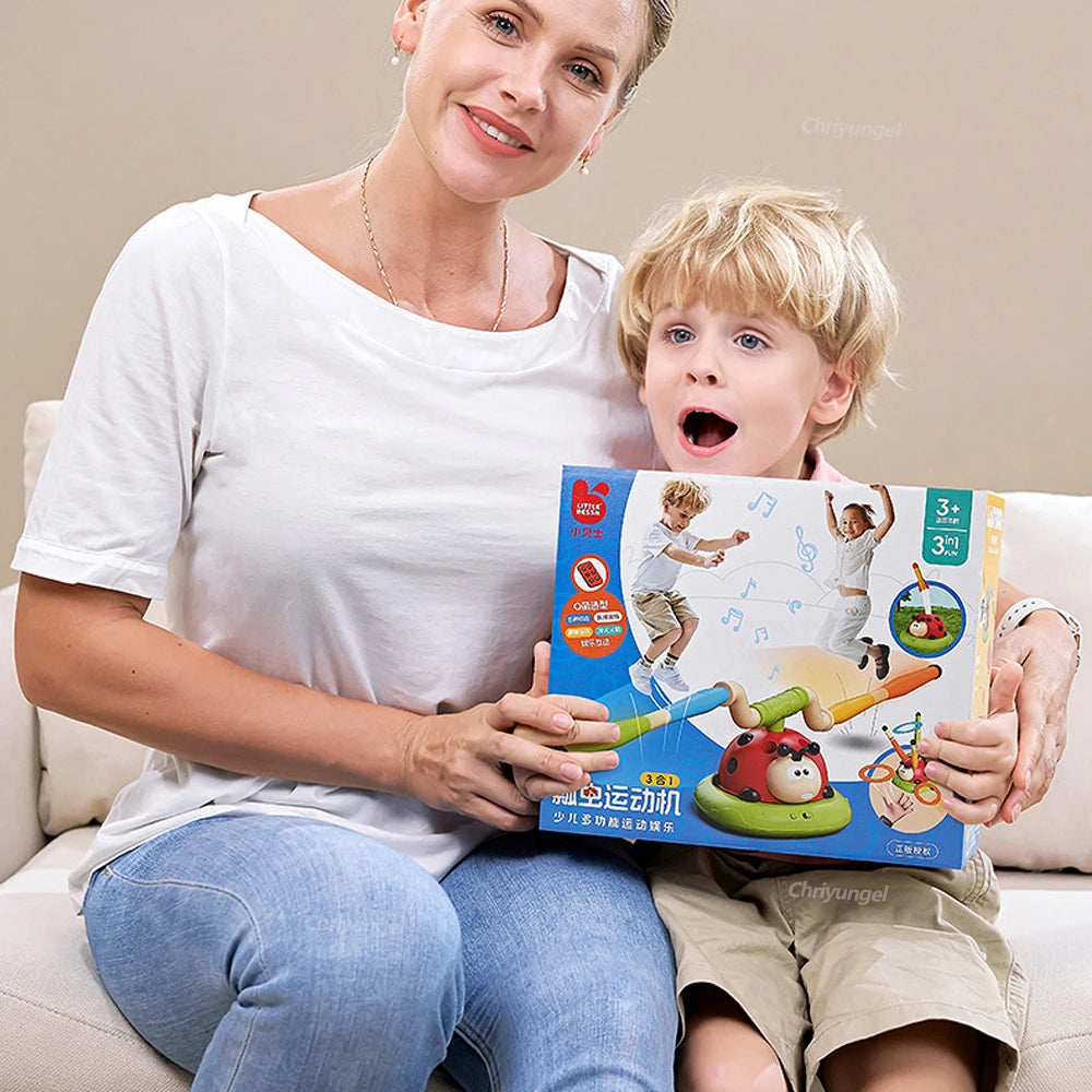 Musical Jump - Toss Ring Game & Rocket Launcher Outdoor Educational for Kids