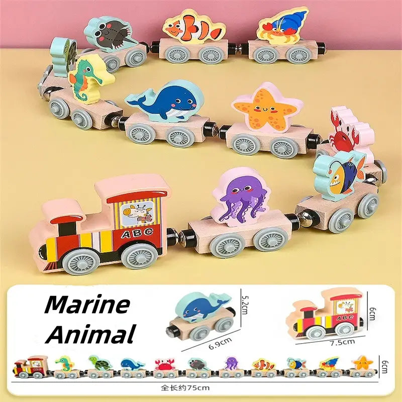 Montessori Toys Houten Magnetische Trein voor Kinderen