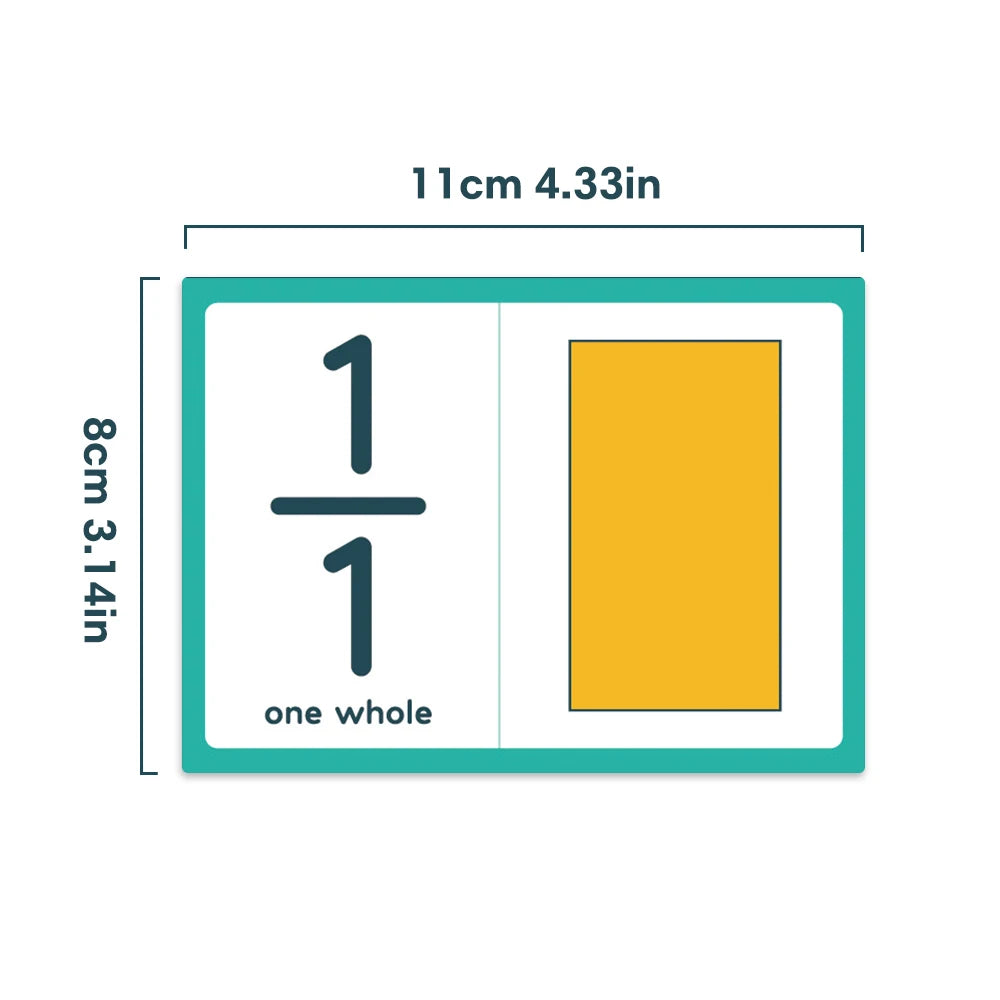 Montessori Fraction Flashcards for Elementary School