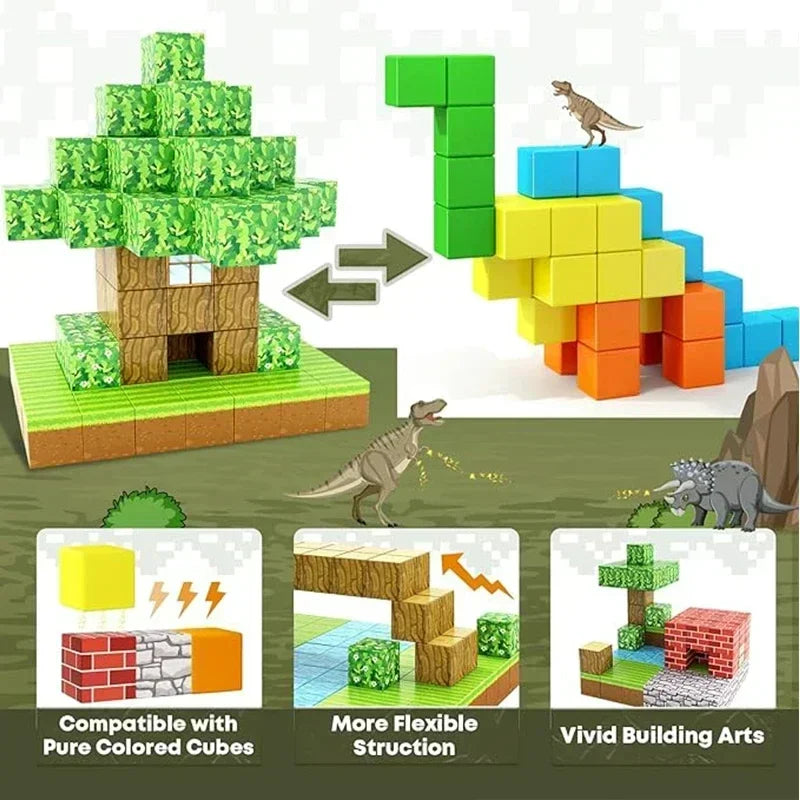 Magnetic Cube Building Blocks – Creative DIY Construction Toys with Storage Gift Box for Kids Learning & Imaginative Play