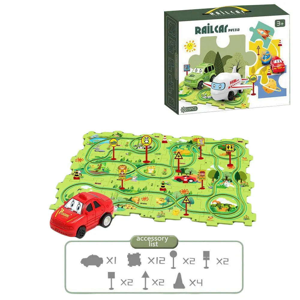 NEW Sensory PuzzleRacer Mini Railroad Car Educational Toys - Sensory Kids