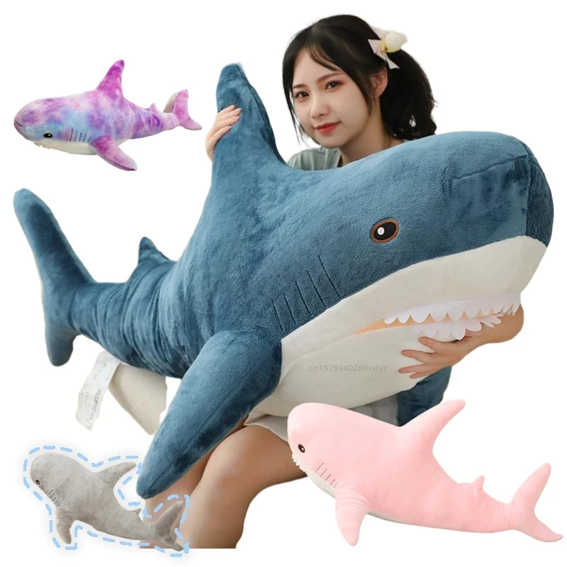 CJYP Leuke Haai Pop Slaapkamer Bank Decoratie Knuffel Haai Kussen Vakantie Cadeau Blauw 105cm CJYP Leuke Haai Pop Slaapkamer Bank Decoratie Knuffel Haai Kussen Vakantie Cadeau Blauw 105cm