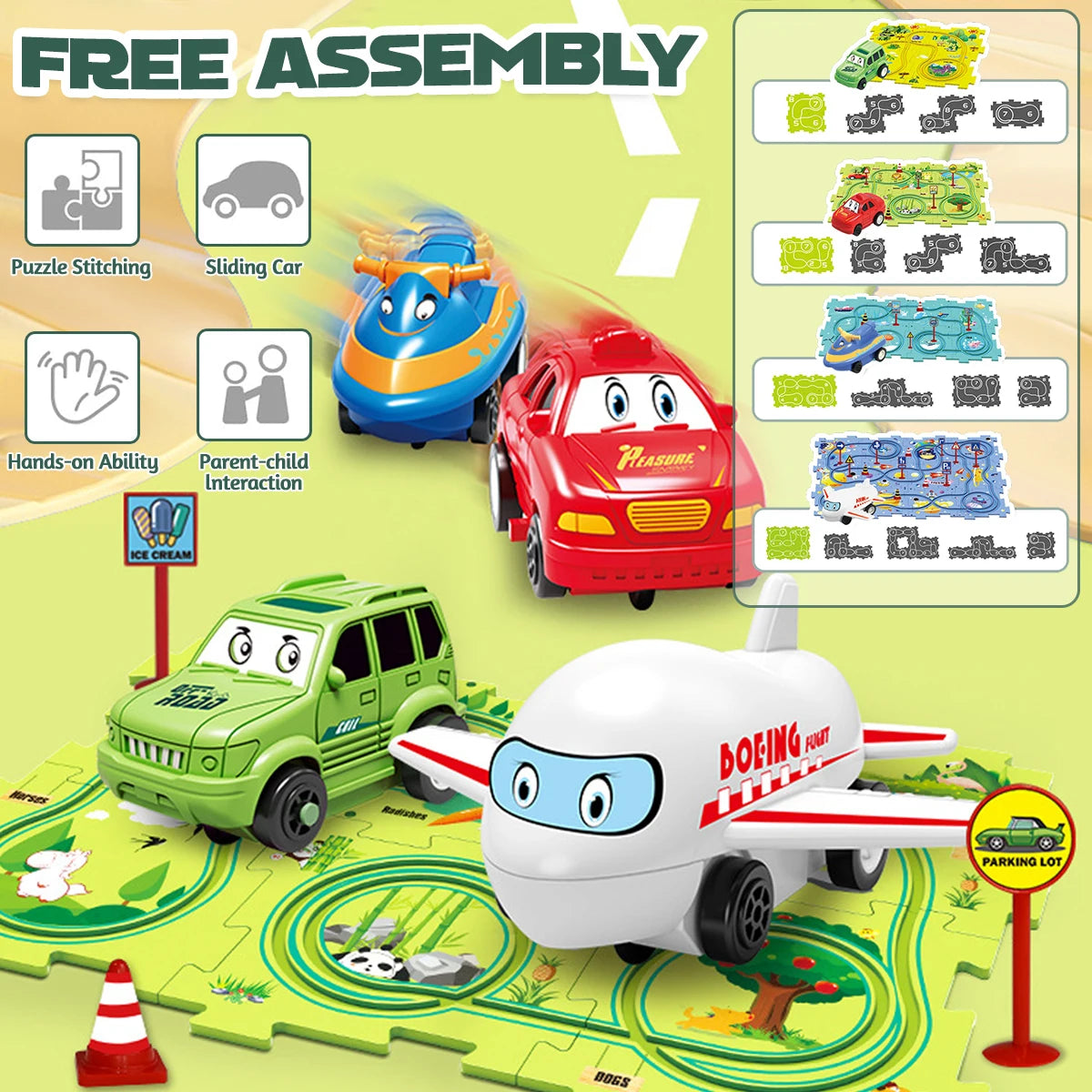 Sensory PuzzleRacer Mini Railroad Cars Educational Toys - Sensory Kids