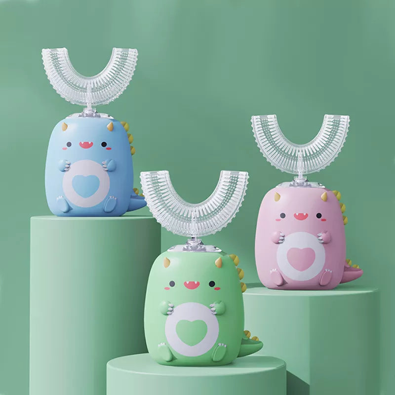 Smart Dental Care U-Shaped Electric Toothbrush for Kids – Sonic Vibration, Smart Timer, Blue Light, Rechargeable & Waterproof