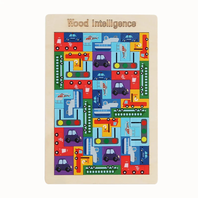 Wooden Tangram Math Game for Problem Solving - Sensory Kids