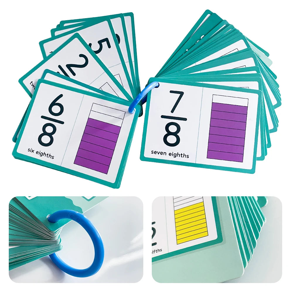 Montessori Fraction Flashcards for Elementary School