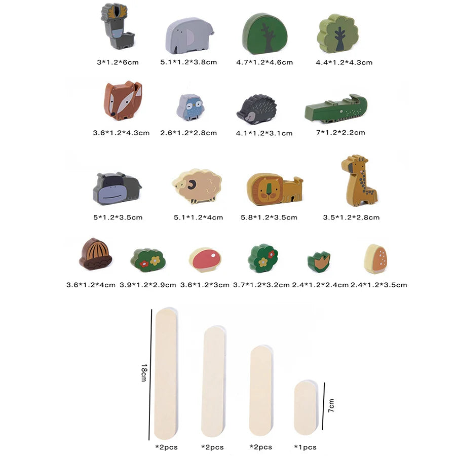 Montessori houten dierenstapelpuzzel met balans – ontwikkel je hersenen terwijl je plezier hebt