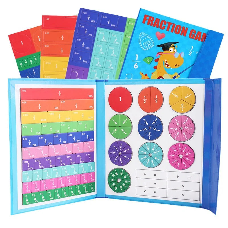 Montessori Magnetic Book Fraction Puzzle for Children - Sensory Kids