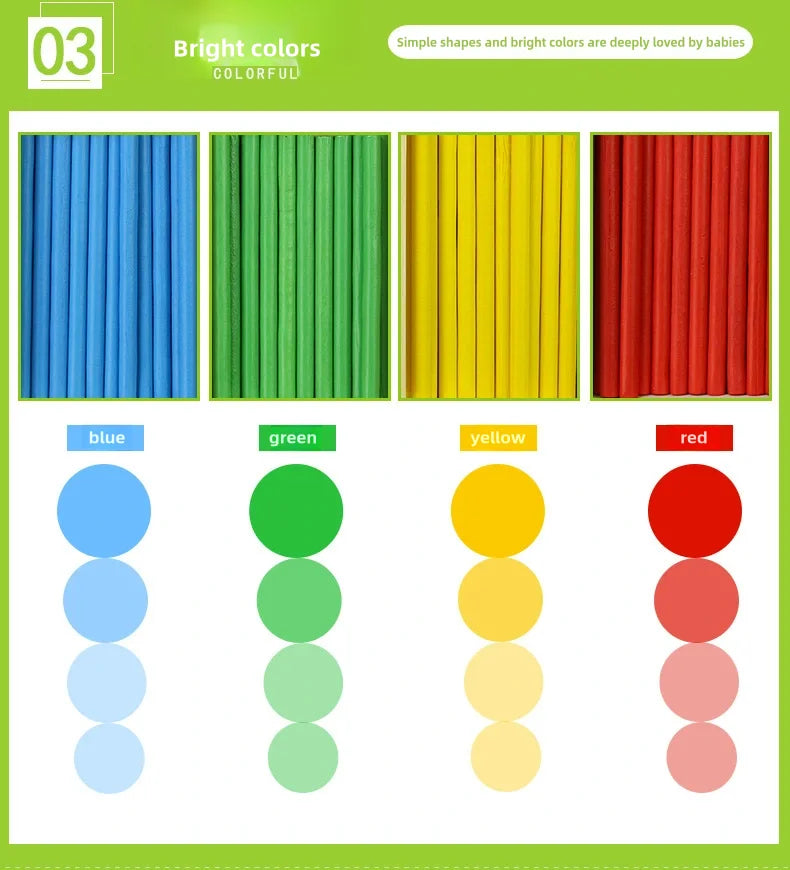 Montessori Education Wooden Counting Sticks Box