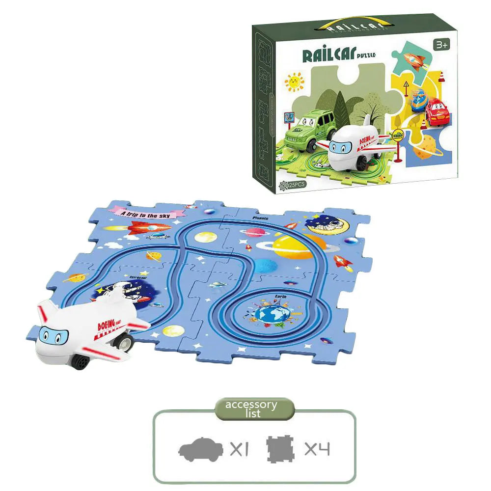 NEW Sensory PuzzleRacer Mini Railroad Car Educational Toys - Sensory Kids