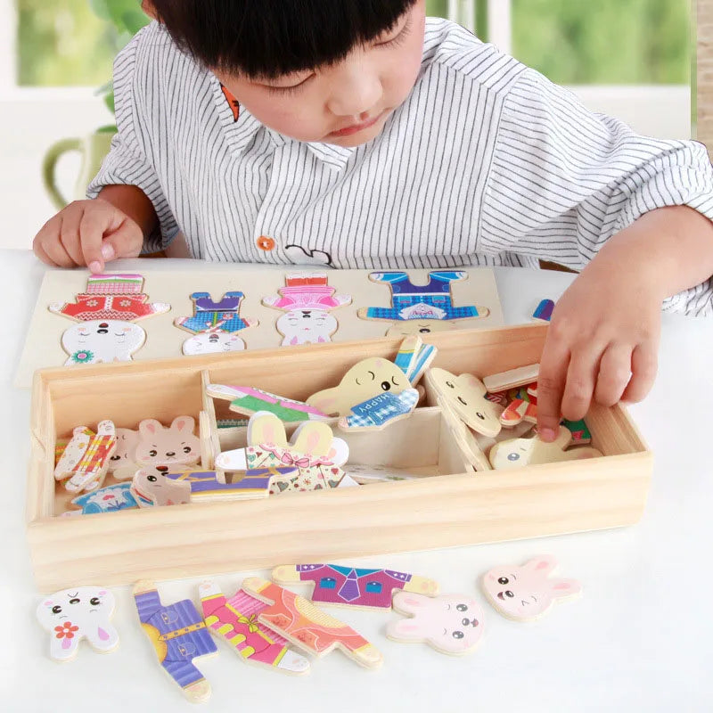 Wooden Animal Jigsaw Puzzle Toys For Children - Sensory Kids