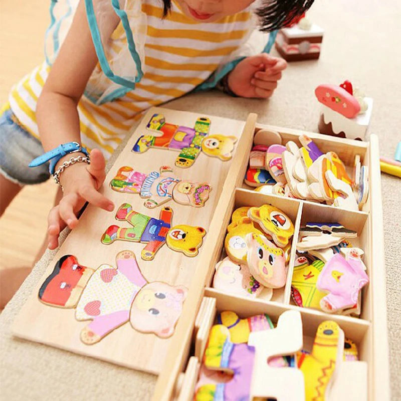 Wooden Animal Jigsaw Puzzle Toys For Children - Sensory Kids