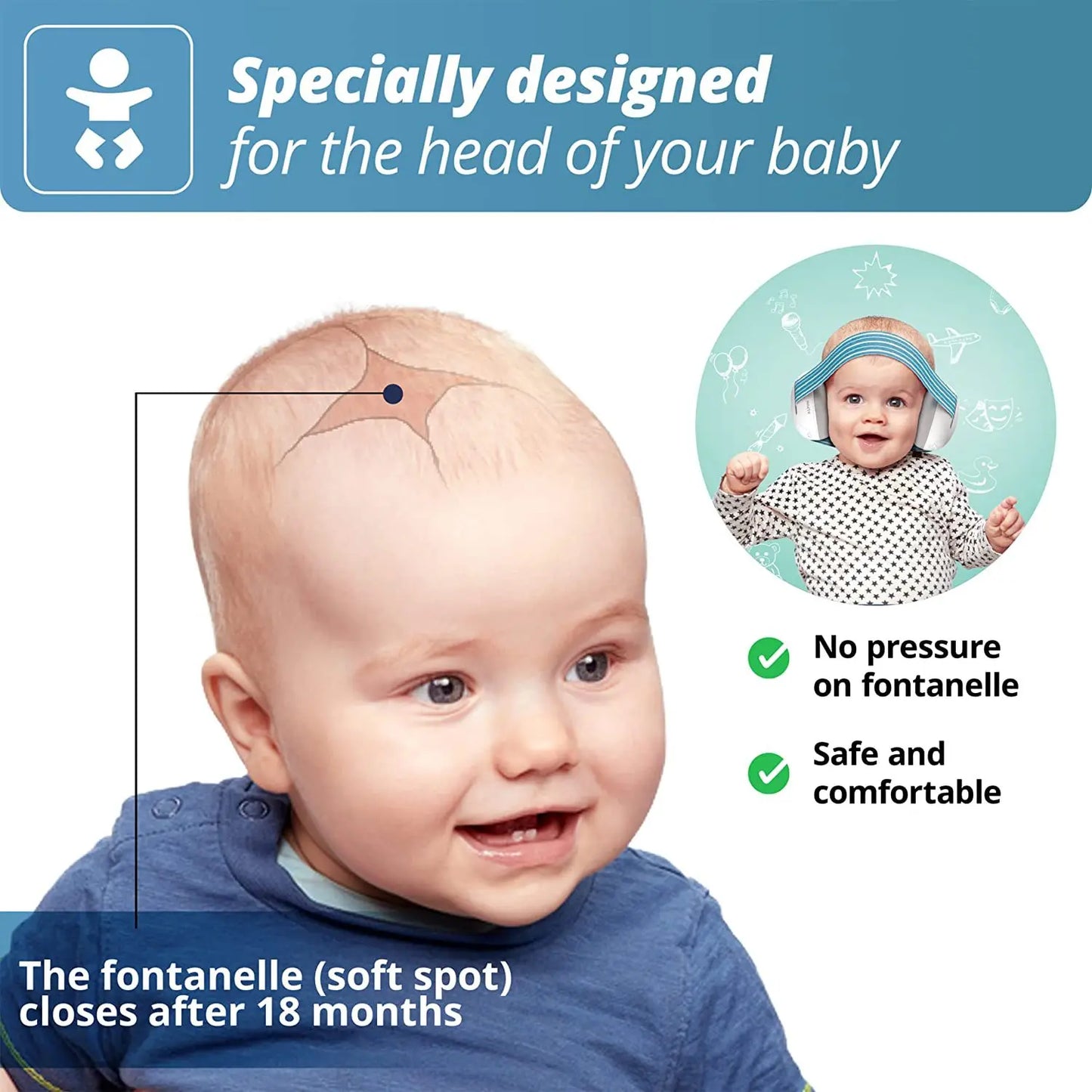 Baby Earmuffs Noise Reduction Improves Sleep for Babies and Toddlers Silicone - Sensory Kids