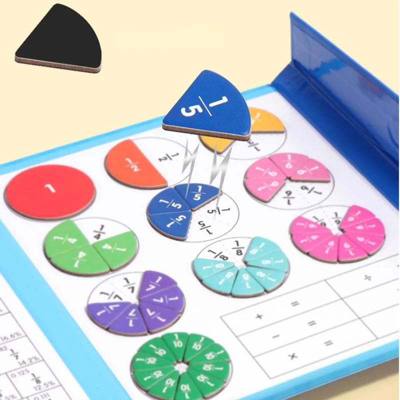 Montessori Magnetic Book Fraction Puzzle for Children - Sensory Kids