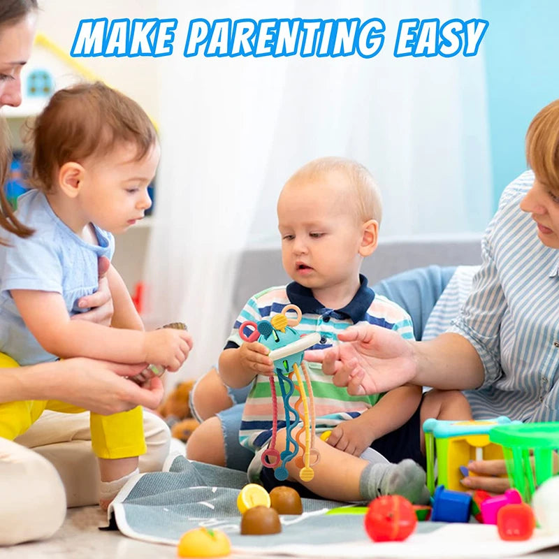 Montessori Pull Sensory UFO Teething Silicone Toy - Sensory Kids