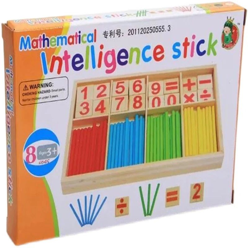 Montessori Education Wooden Counting Sticks Box