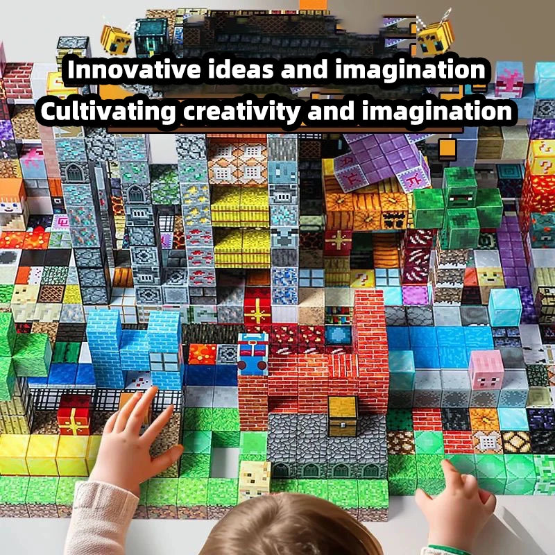 Magnetic Cube Building Blocks – Creative DIY Construction Toys with Storage Gift Box for Kids Learning & Imaginative Play