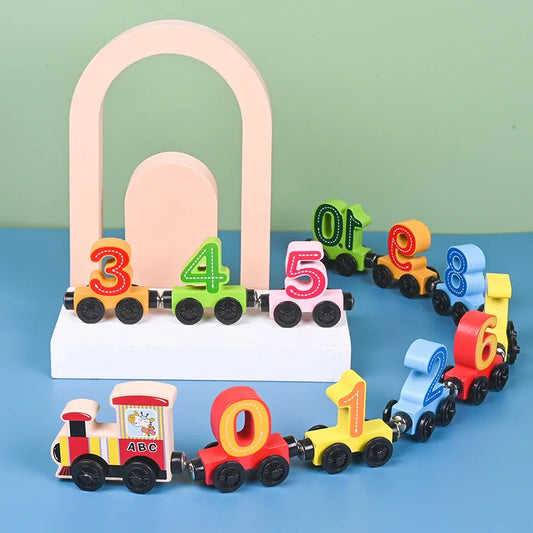 Wooden Alphabet And Number Magnet Train Toy