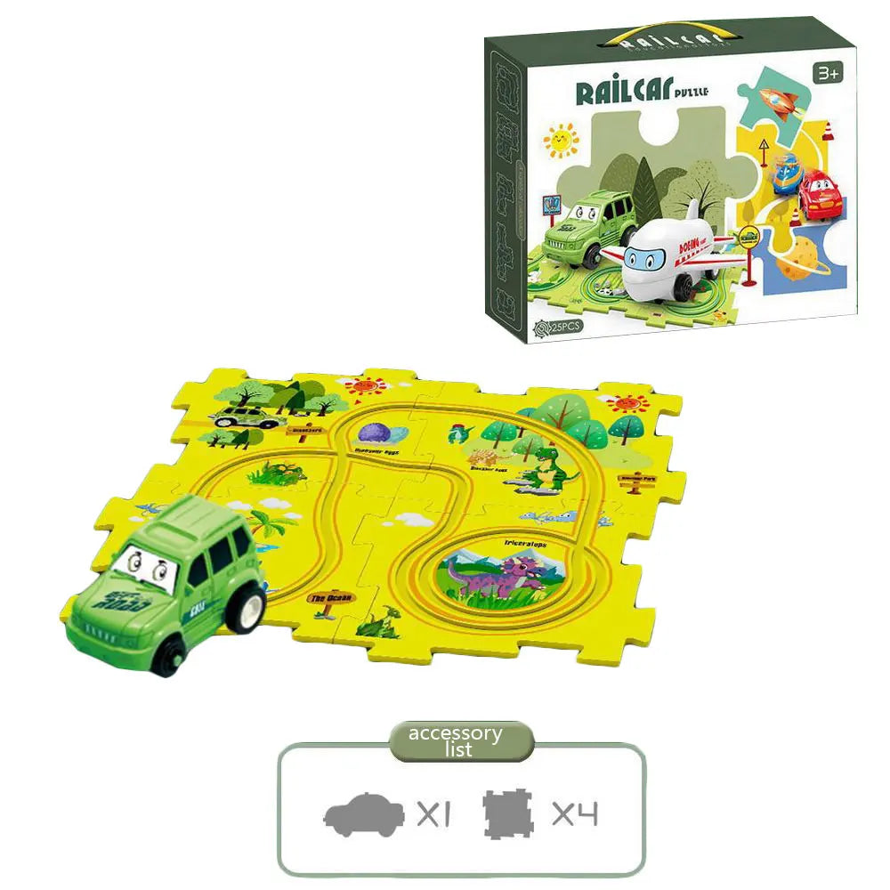 NEW Sensory PuzzleRacer Mini Railroad Car Educational Toys - Sensory Kids