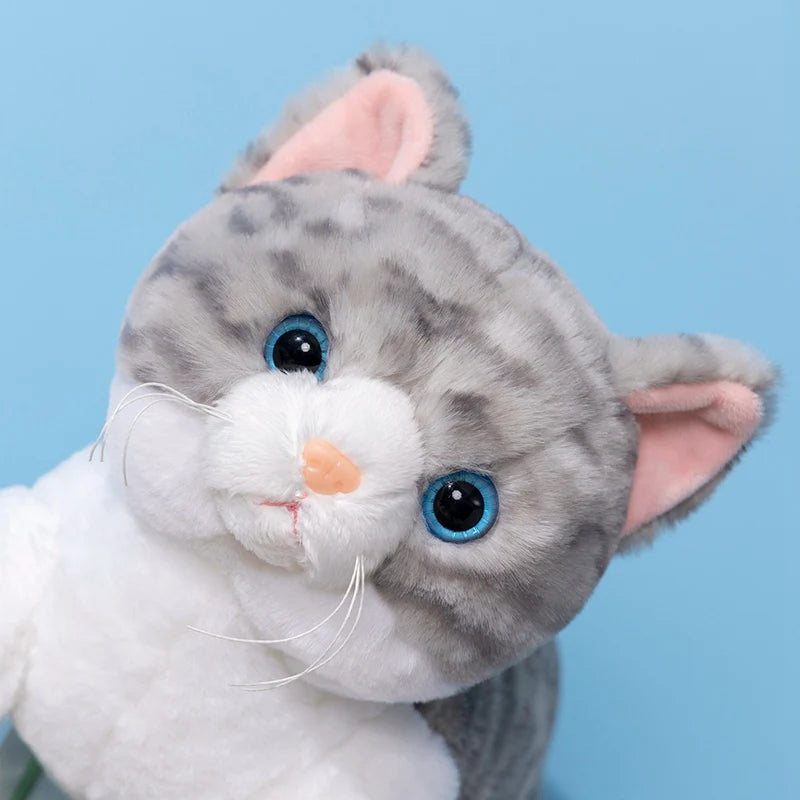 Weighted Long Arm Cat Plush – Soft Striped Pillow & Home Decor Gift
