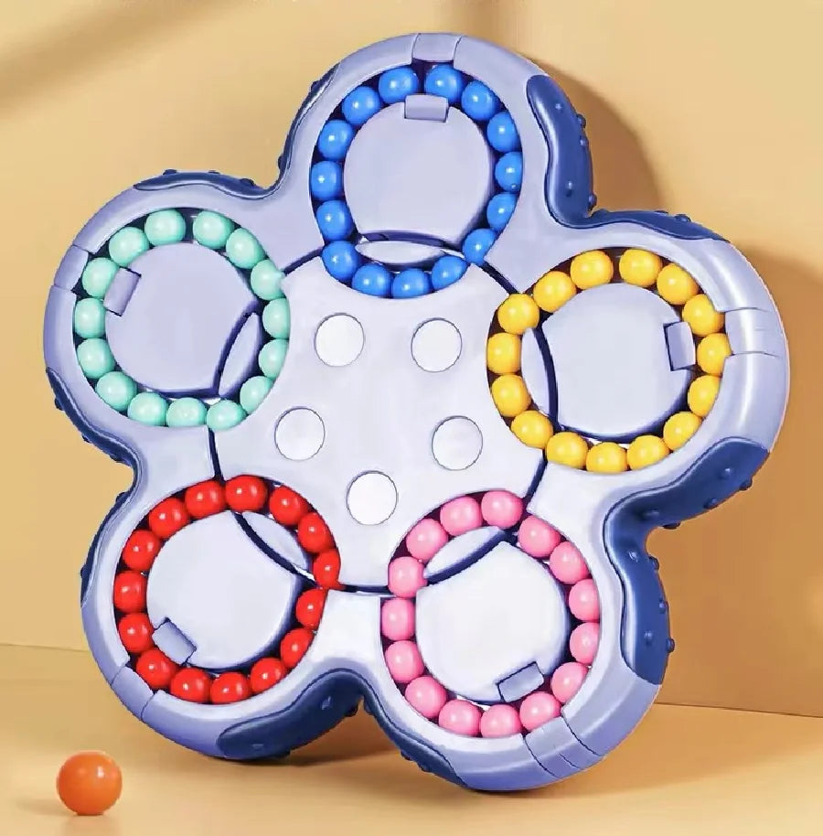 Magic cube children puzzle double-sided ball six-sided rotation mutual magic bean decompression intelligence finger top flip - Sensory Kids