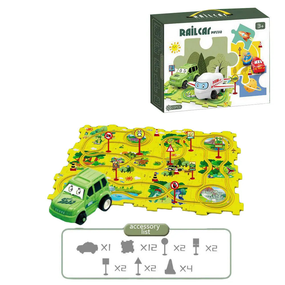 NEW Sensory PuzzleRacer Mini Railroad Car Educational Toys - Sensory Kids
