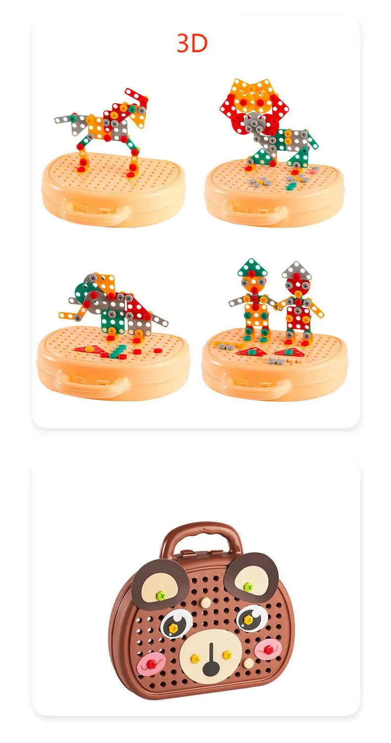 Montessori Children's Puzzle Combination Magic Toolbox Fun and Creative - Sensory Kids