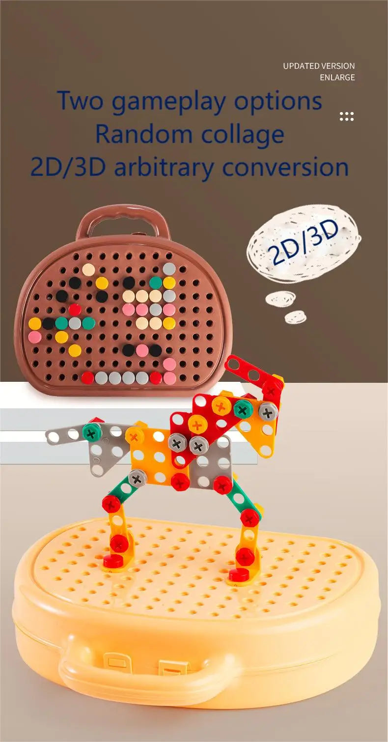 Montessori Children's Puzzle Combination Magic Toolbox Fun and Creative - Sensory Kids