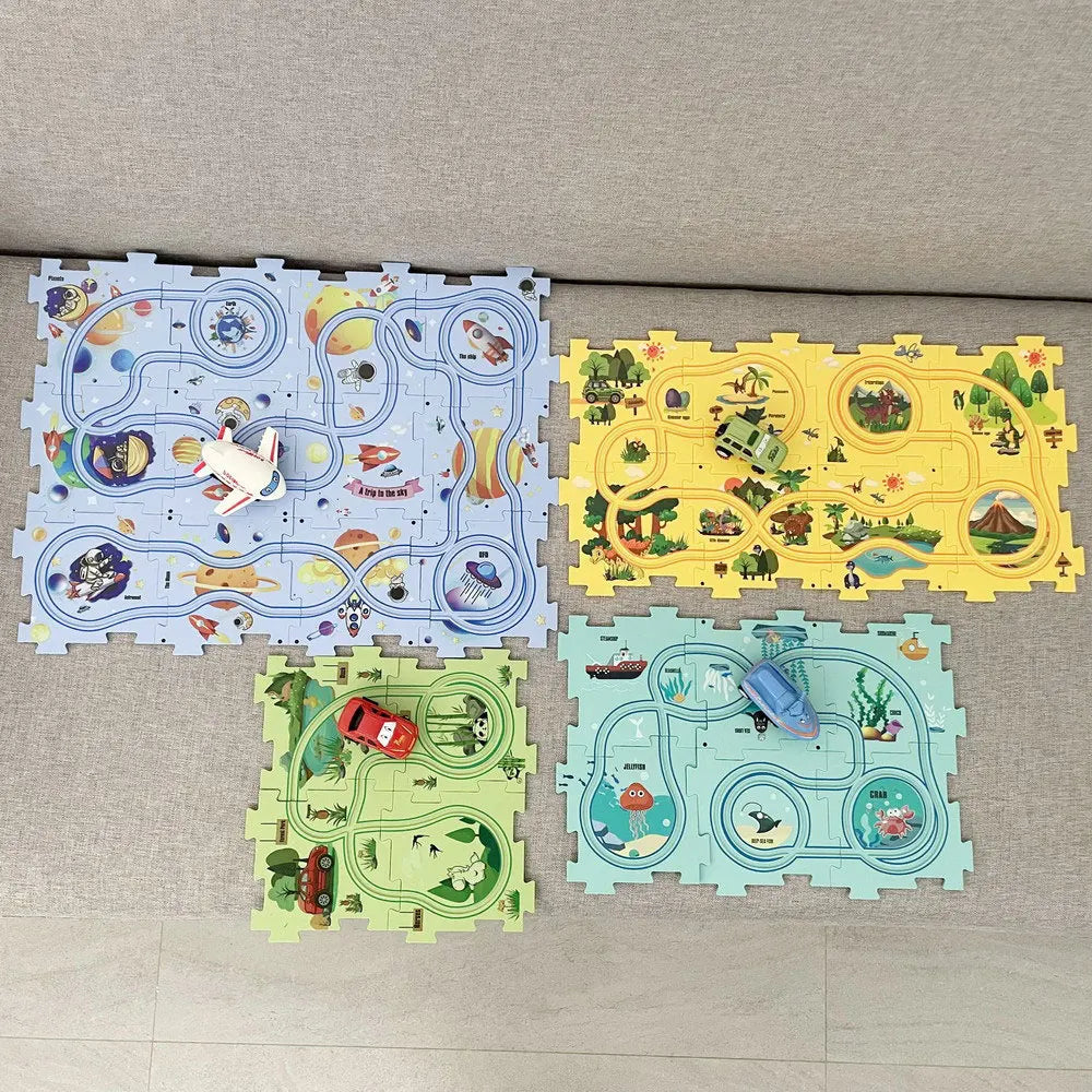 NEW Sensory PuzzleRacer Mini Railroad Car Educational Toys - Sensory Kids