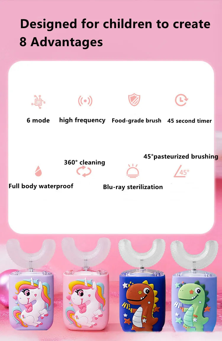 NEW Smart Electric U-Shaped Automatic ToothBrush Silicone - Sensory Kids