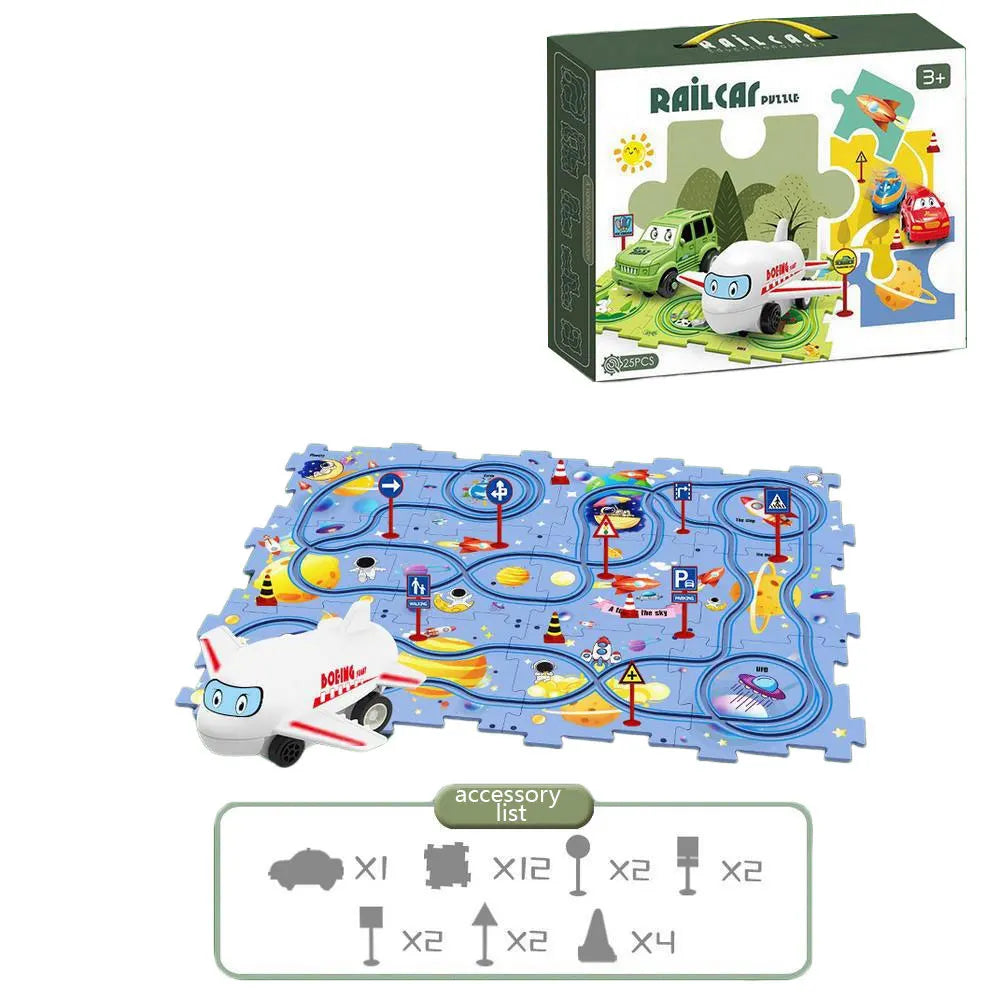 NEW Sensory PuzzleRacer Mini Railroad Car Educational Toys - Sensory Kids