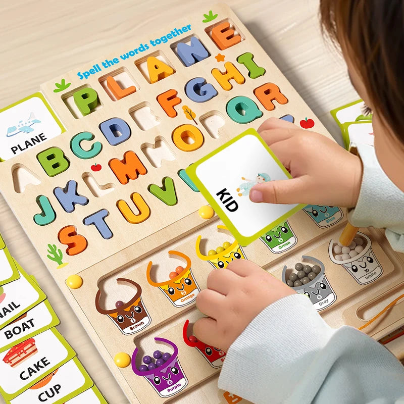 Montessori Wooden Magnetic Travel-Friendly Maze for Kids – Color Matching Board for Fine Motor Skills & Early Learning