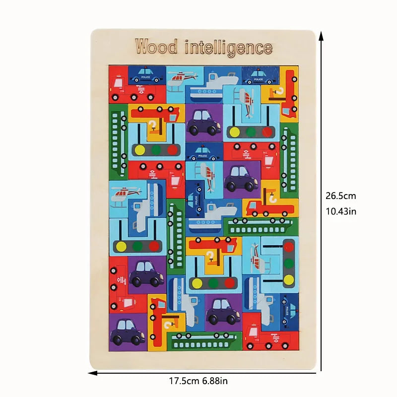 Wooden Tangram Math Game for Problem Solving - Sensory Kids