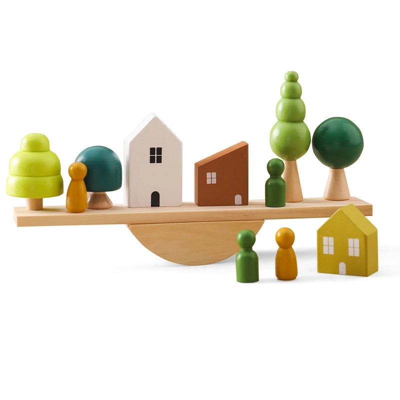 Ensemble d'imagination d'arbre en bois