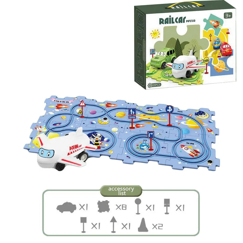 NEW Sensory PuzzleRacer Mini Railroad Car Educational Toys - Sensory Kids