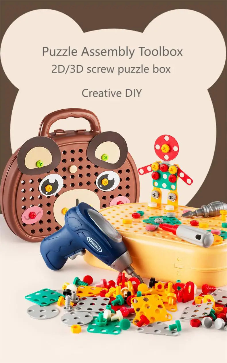 Montessori Children's Puzzle Combination Magic Toolbox Fun and Creative - Sensory Kids