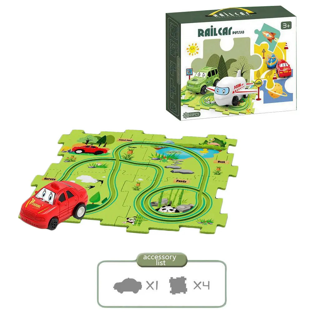 NEW Sensory PuzzleRacer Mini Railroad Car Educational Toys - Sensory Kids