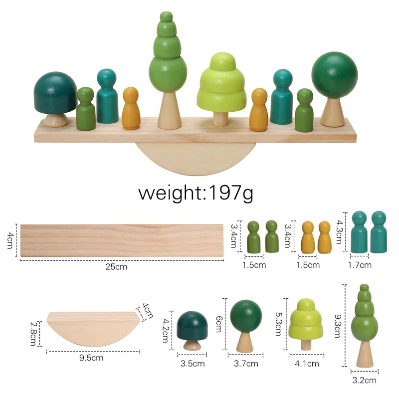 Ensemble d'imagination d'arbre en bois