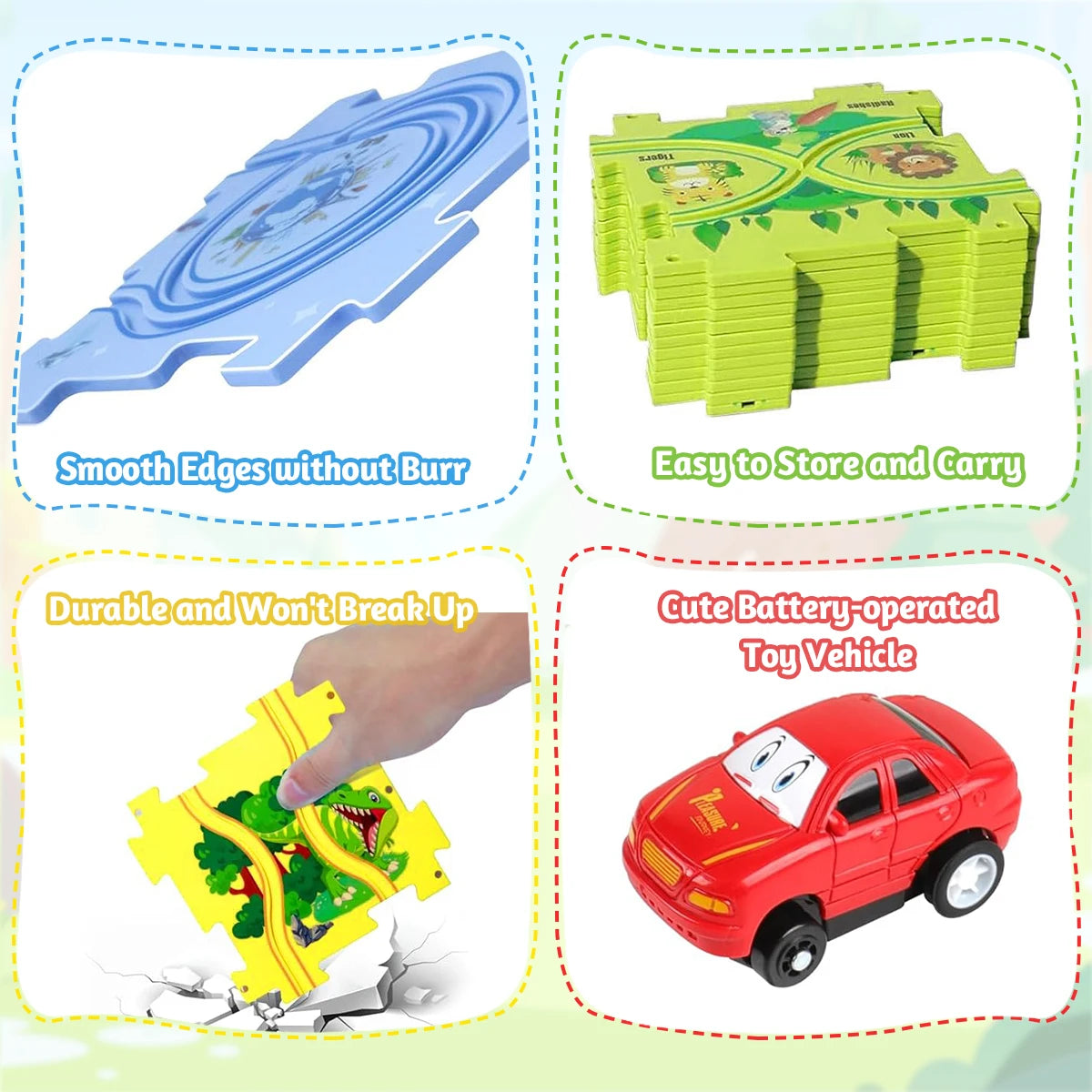 Sensory PuzzleRacer Mini Railroad Cars Educational Toys - Sensory Kids