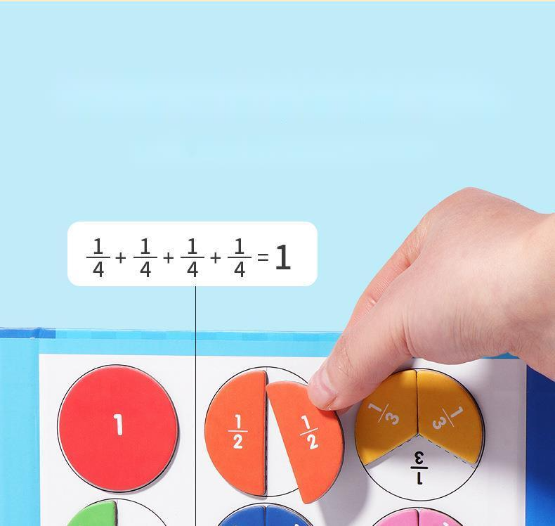 Montessori Magnetic Book Fraction Puzzle for Children - Sensory Kids