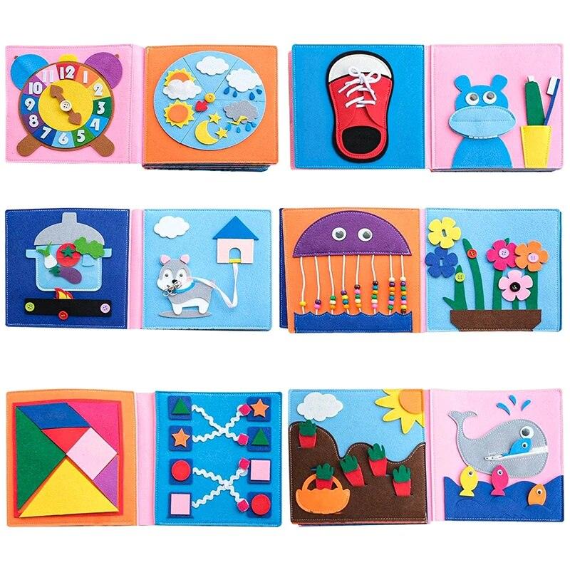 Felt Montessori Busy Book - Sensory Kids