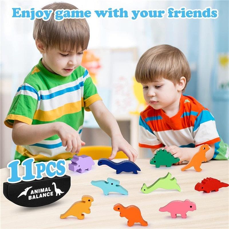Dinosaur Stacking Wooden Balance Blocks - Sensory Kids