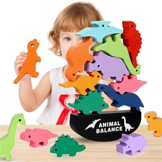 Dinosaur Stacking Wooden Balance Blocks - Sensory Kids