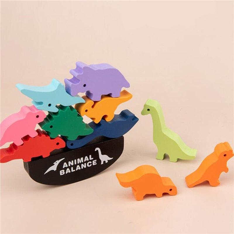 Dinosaur Stacking Wooden Balance Blocks - Sensory Kids