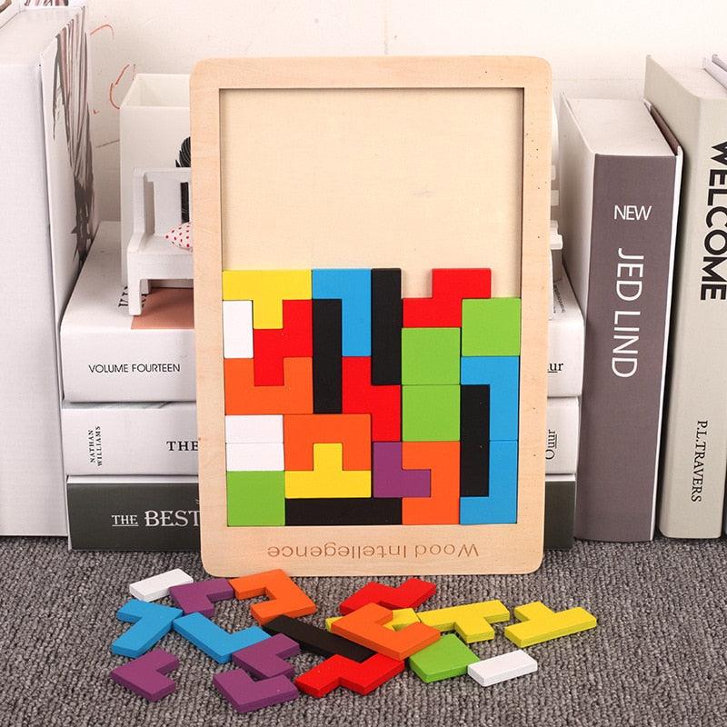 Wooden Tangram Math Game for Problem Solving - Sensory Kids